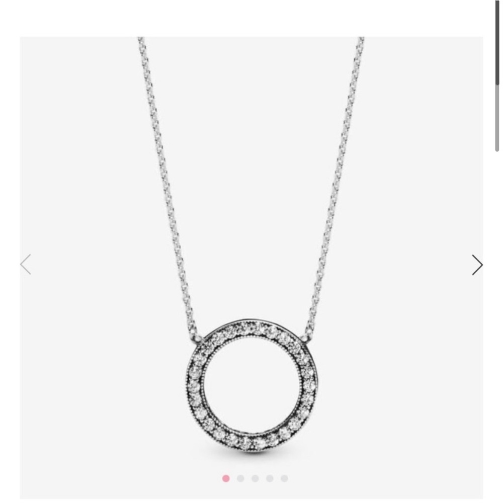 Pandora Circle of Sparkle Necklace Sterling/Cubic Zirconia 17.5"